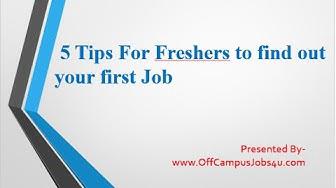 'Video thumbnail for Five Tips for Freshers to Get Job in Industry'
